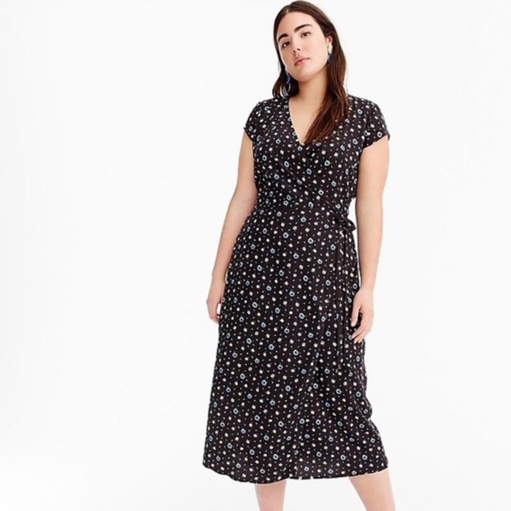 J.Crew Mercantile Wrap Dress in Blue Daisy Print - Picture 4 of 6